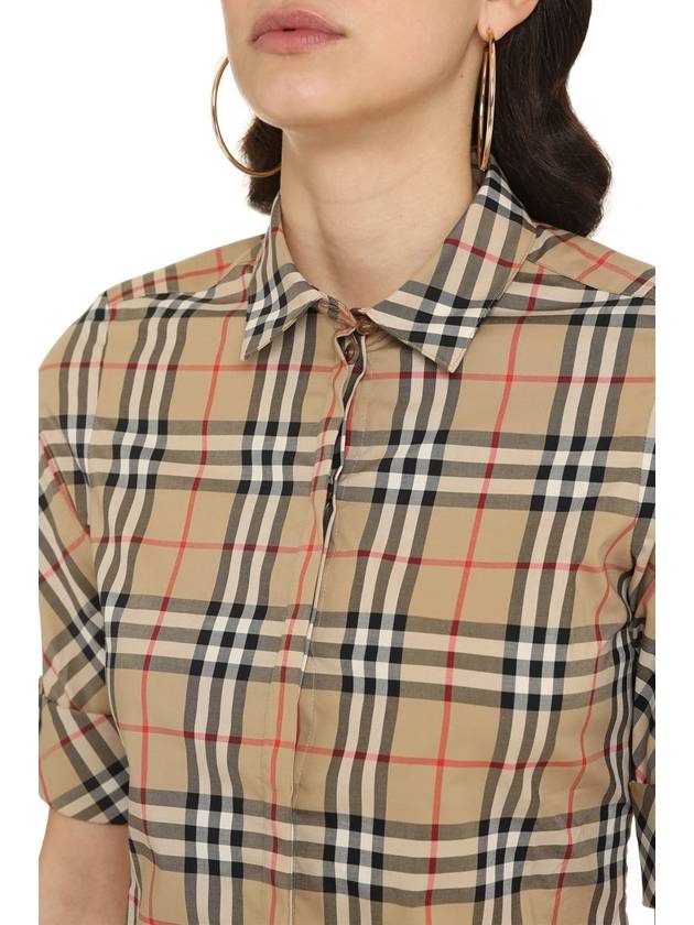 Vintage Check Cotton Twill Shirt Beige - BURBERRY - BALAAN 6