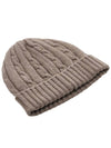 Triomphe Cable Knit Cashmere Beanie Light Taupe - CELINE - BALAAN 5