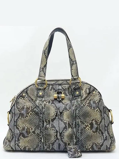 YSL Yip 156464 PYTHON real snake navy color combination SAC MUSE tote bag - SAINT LAURENT - BALAAN 2