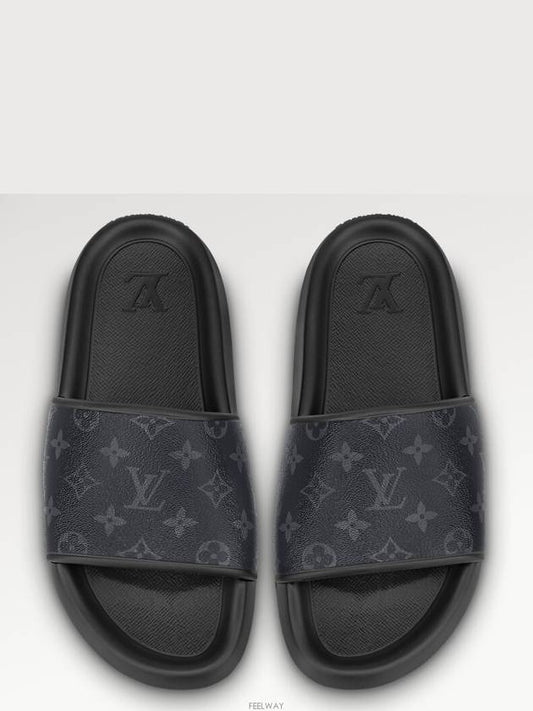 Waterfront Monogram Eclipse Slippers Black - LOUIS VUITTON - BALAAN 2