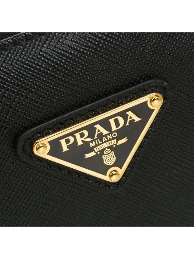 Triangle Saffiano Leather Shoulder Bag Black - PRADA - BALAAN 6