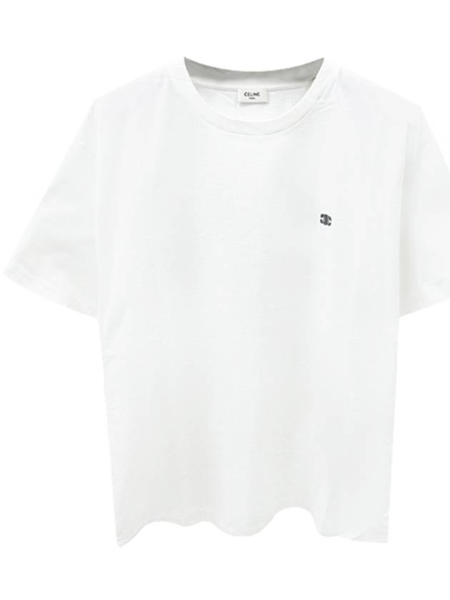 Triomphe Loose Logo Short Sleeve T-Shirt White - CELINE - BALAAN 2