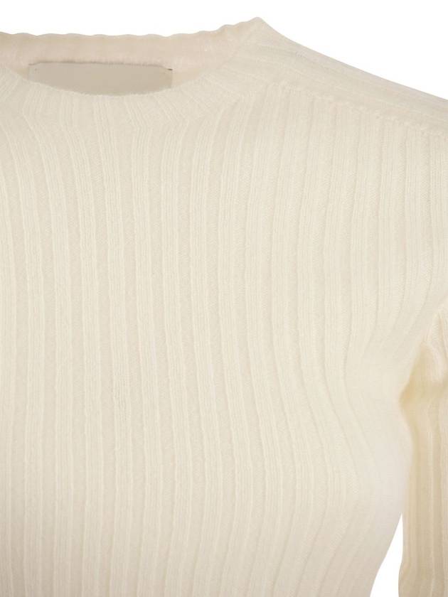 LULU - Ribbed cropped cashmere knitwear - VANISE - BALAAN 4