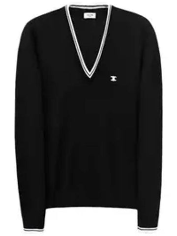 Triomphe V-neck Knit Top Black - CELINE - BALAAN 1