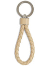 Intrecciato Leather Key Holder Ivory - BOTTEGA VENETA - BALAAN 3