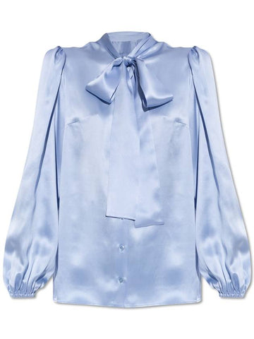 Dolce & Gabbana Silk Shirt, Women's, Blue - DOLCE&GABBANA - BALAAN 1