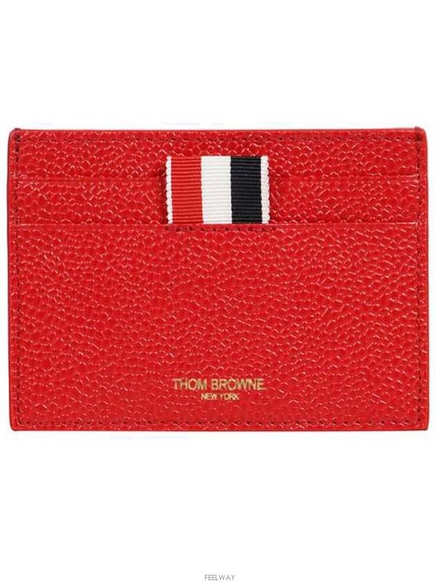 Men's RWB Tab Anchor Card Wallet Red - THOM BROWNE - BALAAN 3