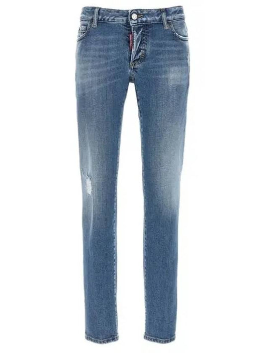 Medium Preppy Wash Jennifer Straight Jeans Blue - DSQUARED2 - BALAAN 2