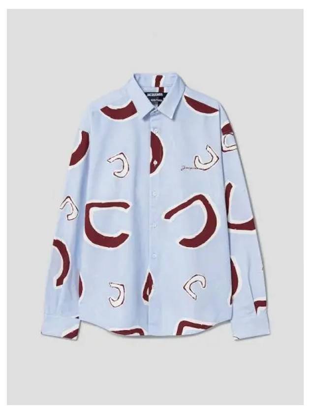 Jacquemus Men s La Chemise Simon Monogram Red Light Blue Domestic Product GM0024021422247 - JACQUEMUS - BALAAN 1