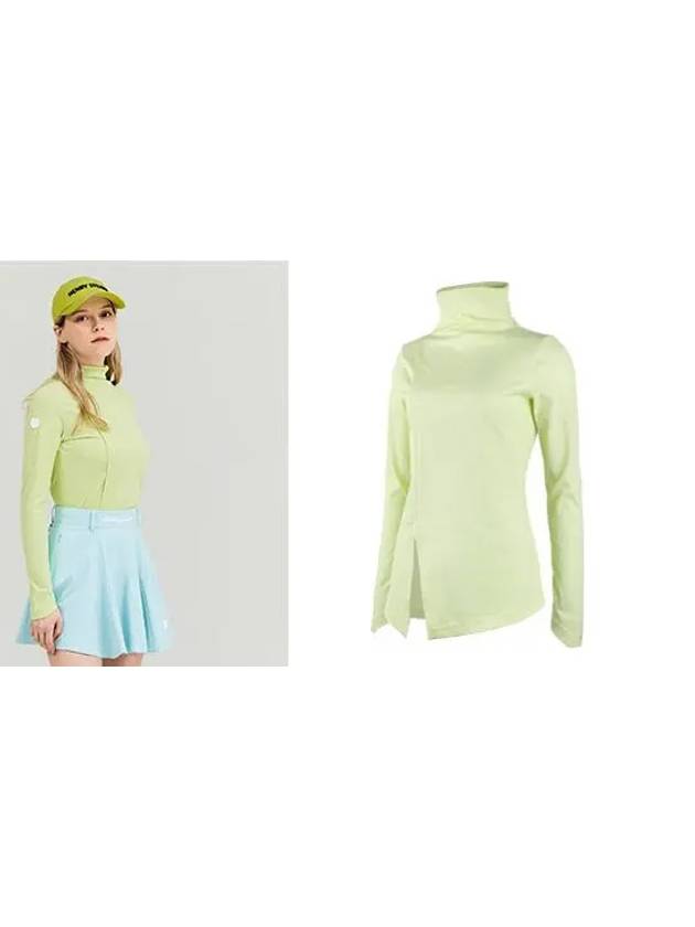 Golf women s diagonal cut high neck t shirt yellow - HENRY STUART - BALAAN 3