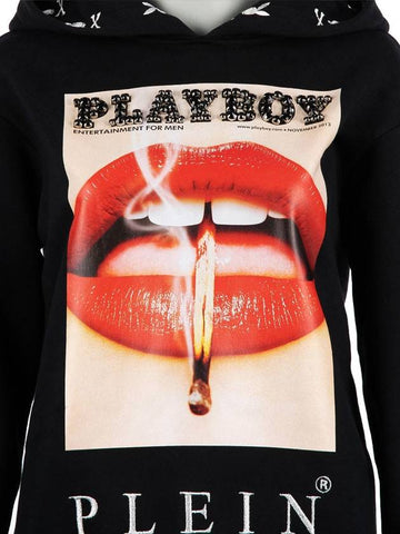 Women's Playboy Collaboration Large Jewel Rip Hooded Sweater play boy hooded zip-up A18C WJB0489 PJO002N_02 - PHILIPP PLEIN - BALAAN 1