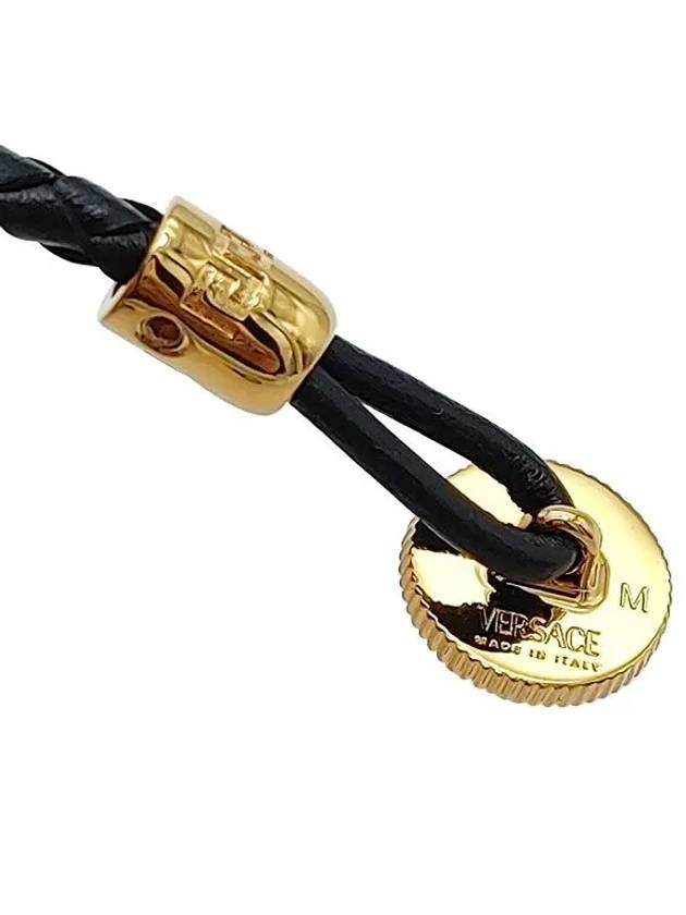 Medusa Biggie Leather Bracelet Black - VERSACE - BALAAN 5