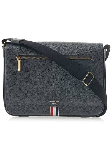 Tonal Strap Leather Reporter Bag Dark Gray MAG143B - THOM BROWNE - BALAAN 1