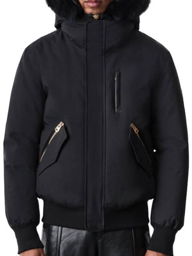 Dixon Nordic Tech Down Blue Fur Bomber Jacket Black Gold - MACKAGE - BALAAN 3