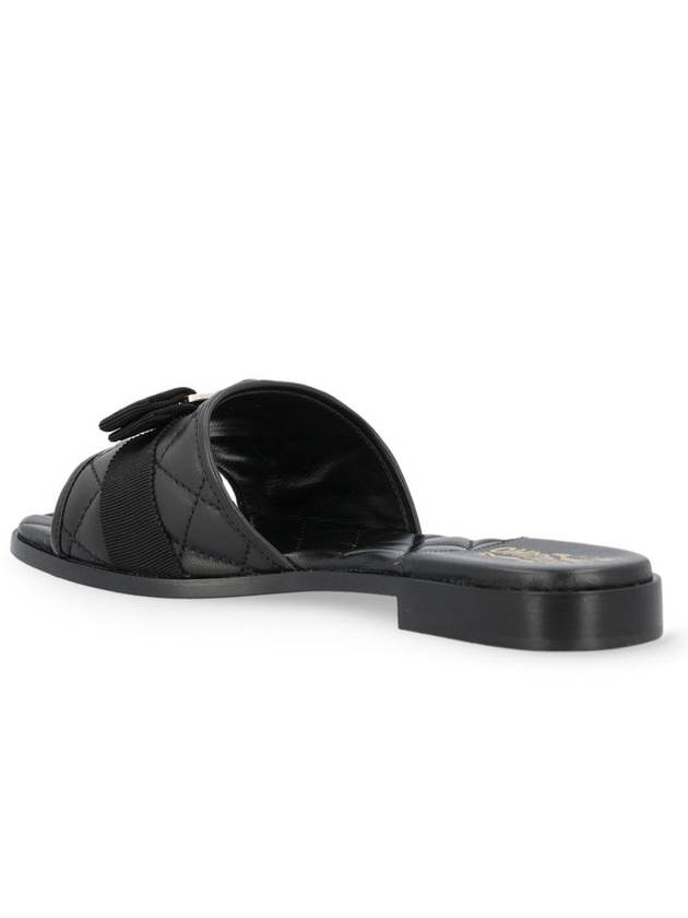 Vara Quilted Slippers Black - SALVATORE FERRAGAMO - BALAAN 4