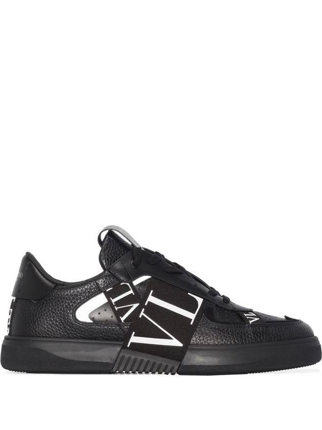 Logo Band Low-Top Sneakers Black - VALENTINO - BALAAN 3