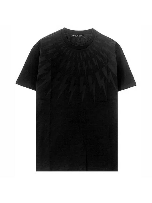 Men's Multi Lightning Short Sleeve T-Shirt Black - NEIL BARRETT - BALAAN 1