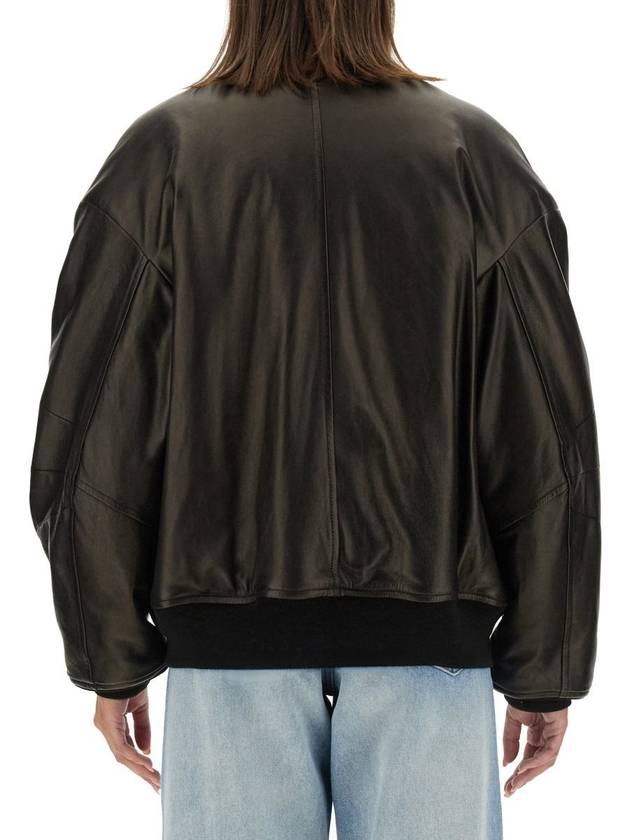 Salvatore Santoro Leather Bomber Jacket - SALVATORE SANTORO - BALAAN 3