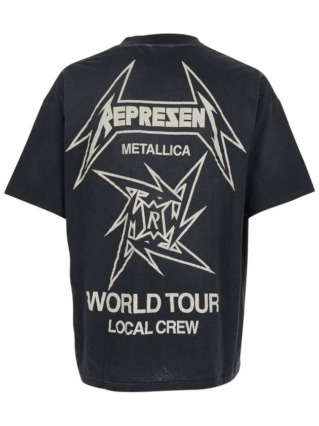 '40 Year Anniversary Represent X Metallica' Black T-Shirt With Front And Back Logo Print In Cotton Blend Man - REPRESENT - BALAAN 2