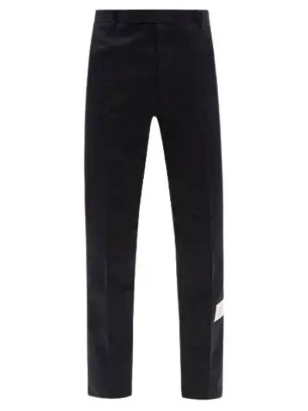 Men's Twill Unconstructed Cotton Straight Pants Navy - THOM BROWNE - BALAAN 2