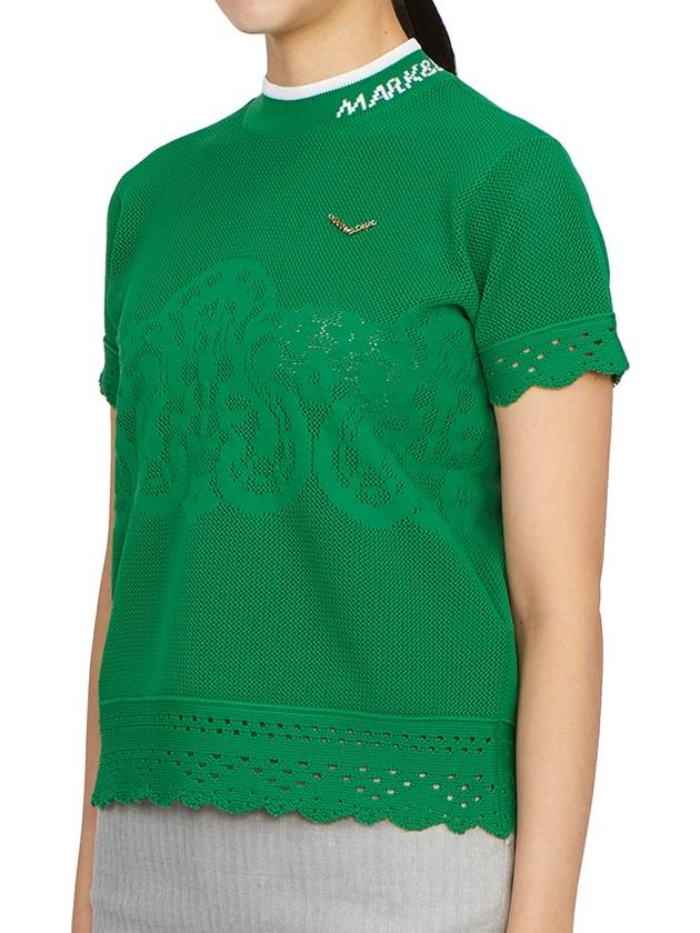 Golf Wear Women s Short Sleeve Knit MLW 3A AB04 GREEN - MARK & LONA - BALAAN 3