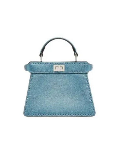 Peekaboo ISeeU Petite Tote Bag Blue - FENDI - BALAAN 2