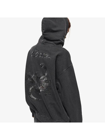 2 WAY Skull Web Pigment Hooded Zip Up Smoke Black - CPGN STUDIO - BALAAN 1