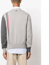 Fun Mix V-neck Cotton Cardigan Grey - THOM BROWNE - BALAAN 6