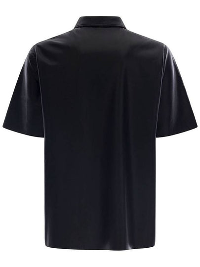 'Bodil' Black Short Sleeve Shirt In Faux Leather Man - NANUSHKA - BALAAN 2