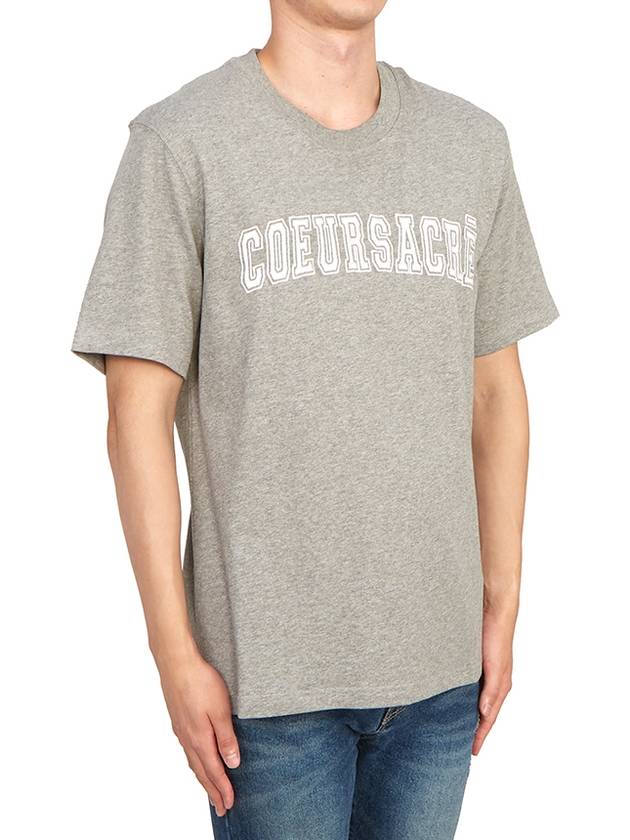 Coeur Sacre Crew Neck Cotton Short Sleeve T-Shirt Heather Grey - AMI - BALAAN 4