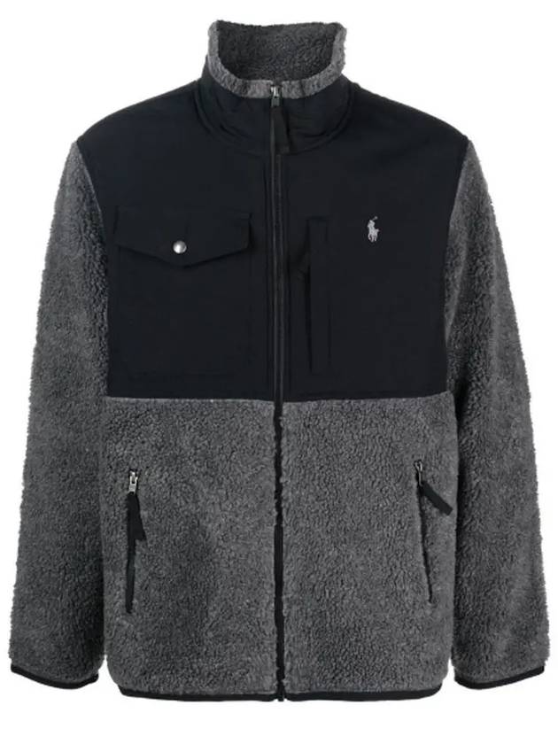 Logo Fleece Zip-Up Jacket Grey - POLO RALPH LAUREN - BALAAN 2