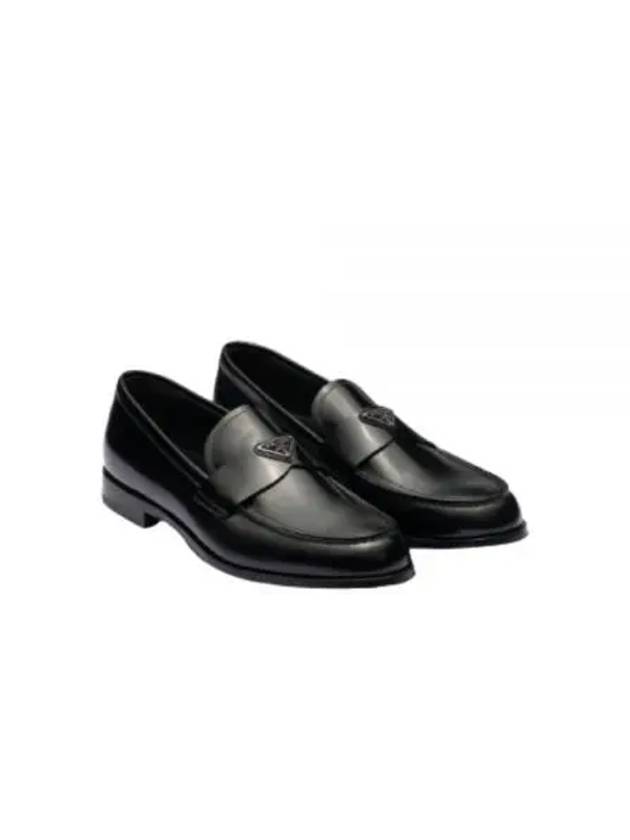 Brushed Leather Loafers Black - PRADA - BALAAN 2