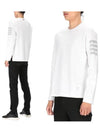 4-Bar Striped Cotton Long Sleeve T-Shirt White - THOM BROWNE - BALAAN 2