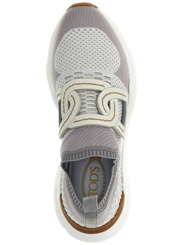 Women's High Tech Fabric Leather Low Top Sneakers Grey - TOD'S - BALAAN 5