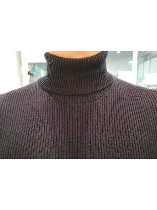 Logo Patch Wool Knit Turtleneck Marine Blue - STONE ISLAND - BALAAN 6