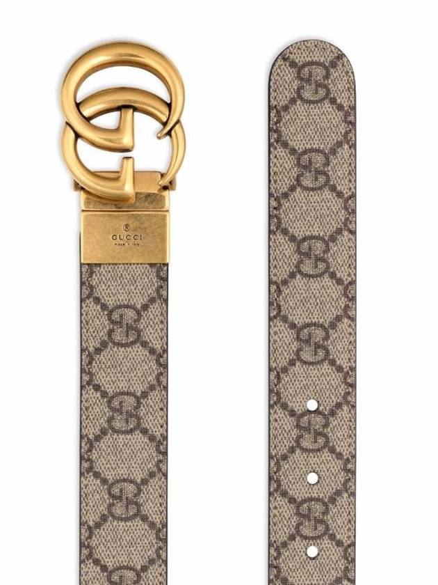 GG Marmont Reversible Belt Brown Beige - GUCCI - BALAAN 3