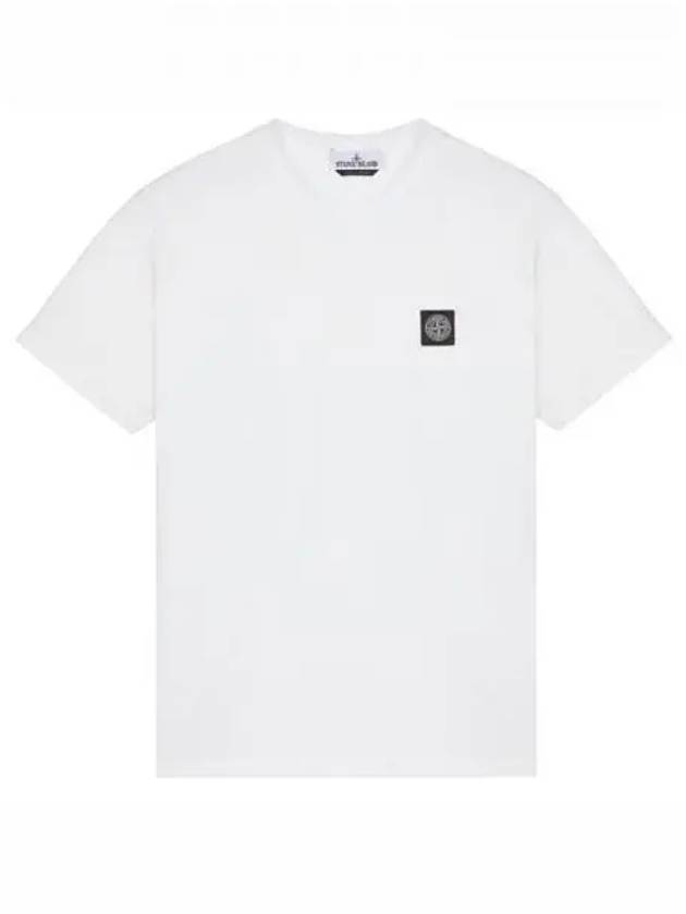 Logo Patch Cotton Short Sleeve T-Shirt White - STONE ISLAND - BALAAN 2