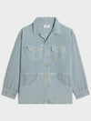 Corduroy Car Coat Jacket Blue - CELINE - BALAAN 2