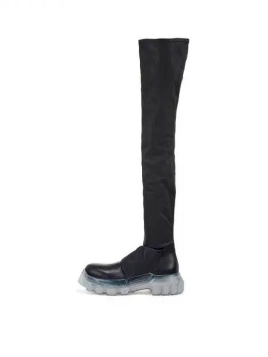 WOMEN BOZO knee high stockings tractor boots black 270304 - RICK OWENS - BALAAN 1