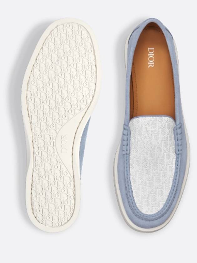 Granville Oblique Jacquard Suede Loafers Blue White - DIOR - BALAAN 7