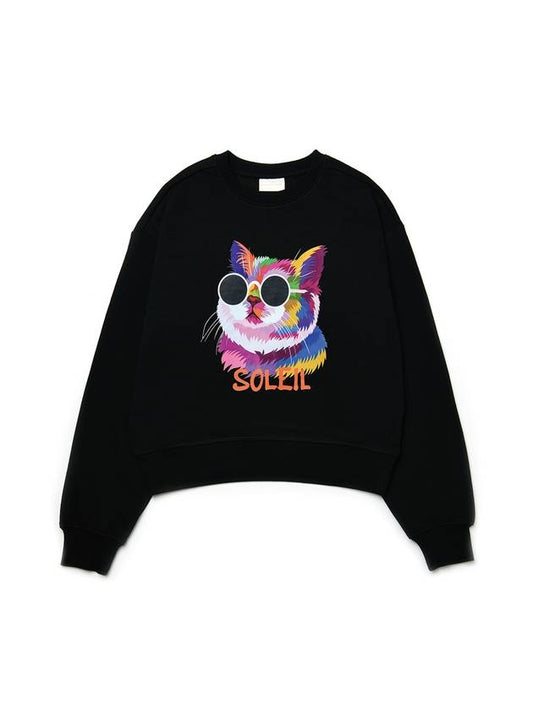 Brushed Options Fancy Light Cat Sweat Shirts BLACK - LE SOLEIL MATINEE - BALAAN 2