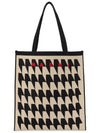 Houndstooth Jacquard Tote Bag Beige Black - MARNI - BALAAN.