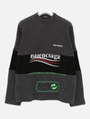 Political Logo Laundry Mix Knit Top Grey - BALENCIAGA - BALAAN 2