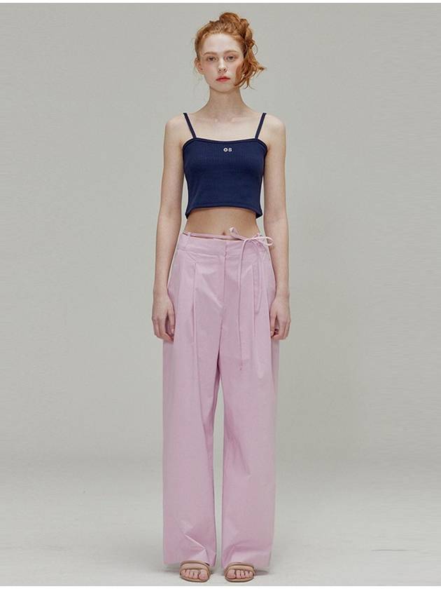 Ribbon Cotton Two-Tuck Wide Pants Pink - OPENING SUNSHINE - BALAAN 4