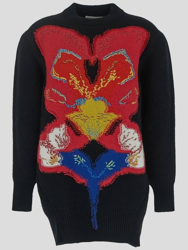 Orchid Intarsia Wool Sweater 758350Q1A6H - ALEXANDER MCQUEEN - BALAAN 3