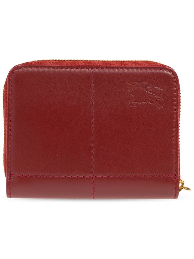 Snip Embossed Logo Zip Around Half Wallet Ruby - BURBERRY - BALAAN 4