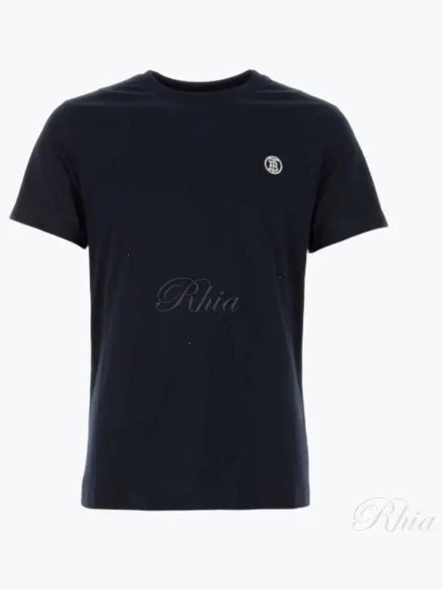 Embroidered Logo Short Sleeve T-Shirt Navy - BURBERRY - BALAAN 2