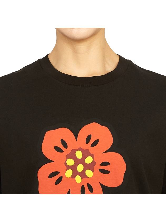 Women's Boke Flower Loose Fit Short Sleeve T-Shirt Black - KENZO - BALAAN 7