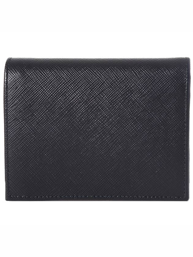 Saffiano Metal Logo Gold Fold Wallet Black - PRADA - BALAAN 4