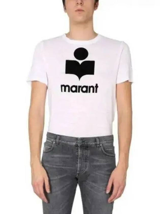 Karman Logo Print Linen Short Sleeve T-Shirt White - ISABEL MARANT - BALAAN 2